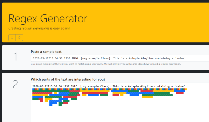 Regex Generator First Steps